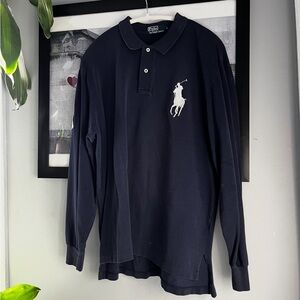 Vtg Polo by Ralph Lauren Blue Long Sleeve Polo Shirt